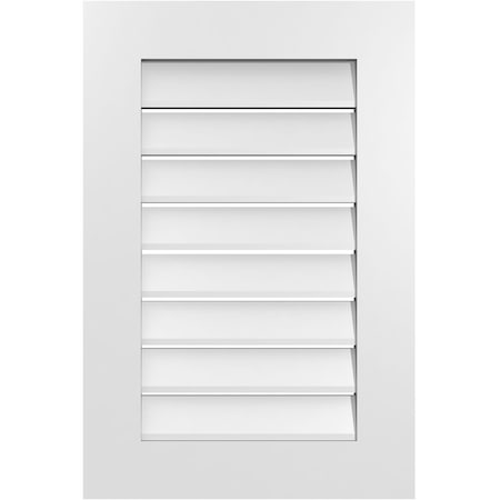 Ekena Millwork Vertical Surface Mount PVC Gable Vent: Functional, w/ 3-1/2"W x 1"P Standard Frame, 20"W x 30"H GVPVE20X3001SF